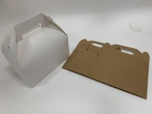 Boîte à gâteaux en papier kraft avec poignée emballage biodégradable mini boîtes à gâteau pignon avec poignées boîte à gâteaux de rêve - Product Image 3