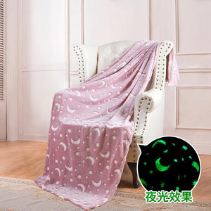 Manta Brillante en la Oscuridad de 50 x 60 Pulgadas con Diseño de Luna y Universo, Suave y Acogedora, de Franela y Felpa para Niños y Niñas - Product Image 2