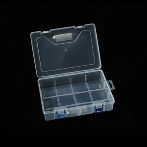 Transparent Plastic Double Layer 8 Compartment Storage <b>Box</b> For Home Desktop Organization Rectangle Covered - Product Image 3