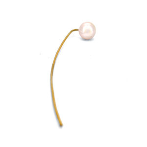 Pendientes de enhebrador de perlas de agua dulce de oro auténtico de 14 quilates, diseños minimalistas de uso diario, estilo moderno para mujeres para bodas y fiestas - Product Image 2