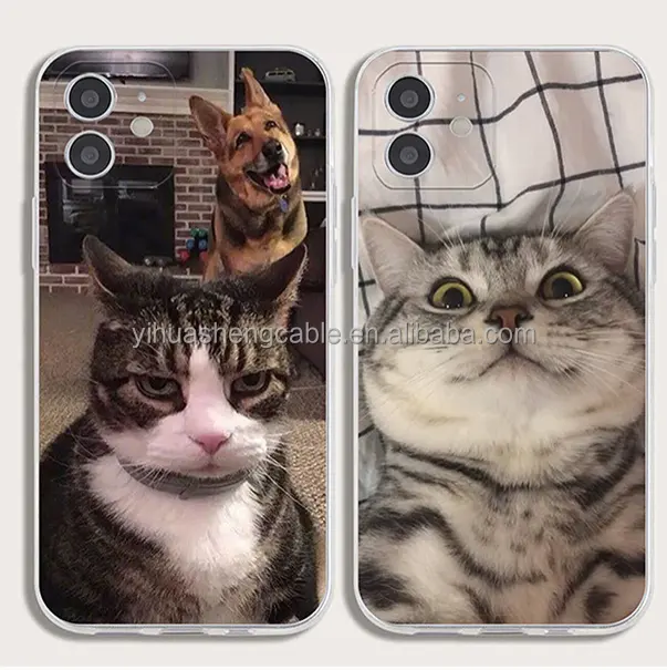 Противоударный чехол для iPhone из ТПУ с изображением милой кошки собаки животного, новый дизайн