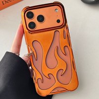 Coque de téléphone mate tendance pour iPhone 18 Pro Max, motif flamme 3D évidé, antichoc, compatible iPhone 18 17 16 Pro Max