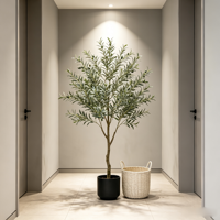 Arbre d'olivier artificiel réaliste de 1,80 m de haut avec fruits, pot et panier, plante d'olivier artificielle pour décoration intérieure, salon, OEM