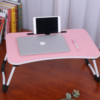 Modern fabrieksgroothandel opvouwbaar draagbaar bedbureau klein laptopcomputertafeltje met kaartsleuf en bekerhouder van houten MDF