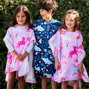 Logo personalizzato In microfibra In Stock <span class=keywords><strong>telo</strong></span> mare per bambini stampato asciugamano con cappuccio dei cartoni animati <span class=keywords><strong>poncho</strong></span> vestiti da spiaggia per bambini - Product Image 4