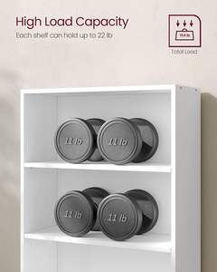 <span class=keywords><strong>OUHAN</strong></span> Bibliothèque, bibliothèque ouverte à 6 niveaux avec rangement réglable, unité sol à sol, Blanc - Product Image 6