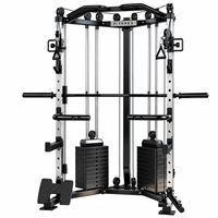 Xinrui Machine Smith multifonctionnelle avec croisement de câbles, rack de musculation pour la maison avec double pile de poids, entraînement complet du corps