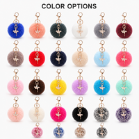 Porte-clés Fille Ballerine en Strass avec Pompons en Fausse Fourrure de Lapin, Breloques Ange, Pendentif de Sac, Dragonnes de Téléphone – Cadeaux pour Filles, Femmes, Étudiantes, Enfants