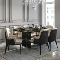 Ensemble table et chaises rectangulaires, style nordique moderne, pour petit appartement, fabricant de meubles, vente en gros, OEM, ODM, sur mesure