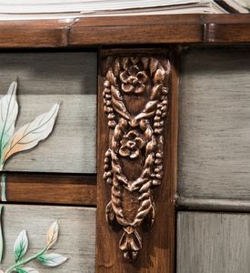 Antiker Barock-Konsolentisch für den Flur mit 2 Türen, <span class=keywords><strong>3</strong></span> Schubladen und 1 Ablage, geschnitztes handbemaltes Design, Braun, für das Wohnzimmer - Product Image 4