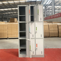 Casier en acier à 9 portes pour hôtel, salle de sport, rangement de vêtements, armoire de bureau, vestiaire du personnel, armoire métallique, casier en acier