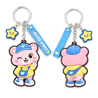 Porte-clés OEM en PVC 3D durable en acier inoxydable, fournisseur populaire de porte-clés anime personnalisés, impression UV, logo de voiture promotionnel