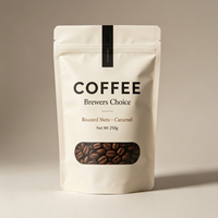 Sachet Doypack Personnalisé avec Logo Imprimé Exclusif, Motif Mat, pour Café Filtré, Fermeture Zippée, Anti-humidité, Qualité Alimentaire