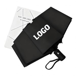 Wholesale Custom High Quality 3 Fold <b>Folding</b> Foldable Windproof Uv Black Colour Automatic Auto Open Close Umbrella for the Rain - Product Image 1