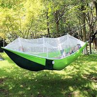 Matériel en nylon suspendu portable personnalisé de haute qualité Double camping en plein air avec tente en gaze hamac anti-insectes
