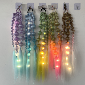 Estensioni per Capelli a Treccia Sintetica Multicolore Stile Sirena per Bambine, Coda di Cavallo Intrecciata Colorata Sintetica per Ragazze - Product Image 4