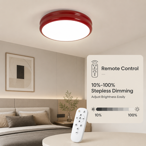Lámpara de techo LED redonda moderna de acrílico y hierro, regulable con control remoto, tricolor, montaje empotrado, 58W, 30 cm, para dormitorio y sala de estar - Product Image 4