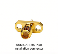 Connecteur coaxial RF SSMA-KFD15 50 ohms avec montage sur PCB à bride 2 trous, connecteur micro-ondes haute performance DC 18 GHz