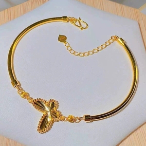Bracelets papillon vintage plaqués or texturés pour femmes et filles, mode, bracelet papillon exquis réglable, bijoux pour femmes - Product Image 6