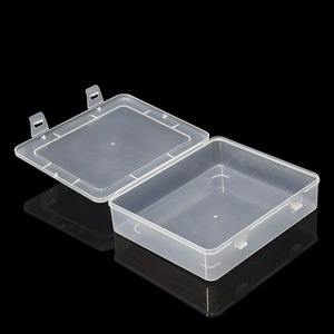 Transparent <b>Plastic</b> <b>Storage</b> Box Rectangle Covered Desktop Organizer For Tools Fishing Gear Parts Accessory Container 78g86g - Product Image 4