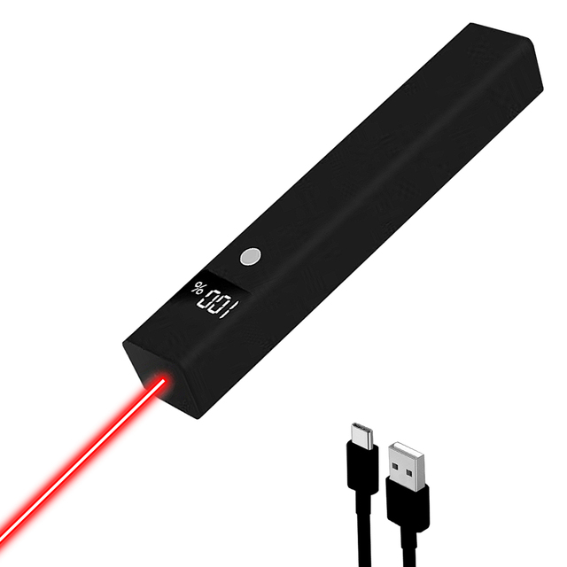 Type-C High Power Red Green Laser Pointer Toy Pen with LED Light Aluminum Alloy 1000m Range 1-Year Warranty