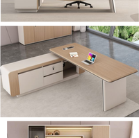 Table et chaise de bureau exécutif modernes et durables en bois avec rangement mural pour usage domestique/commercial