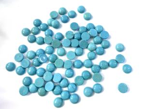 Alta <span class=keywords><strong>pietra</strong></span> turchese lucido <span class=keywords><strong>Howlite</strong></span> cabochon rotondi perline pietre preziose gioielli fai da te per anello - Product Image 2