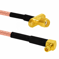 Kabel Pigtail SMA Female Jack 2-Hole Panel Mount ke MMCX Male Right Angle RG316 untuk Modem WIFI Nirkabel