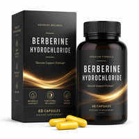 Berberine HCL 1000mg Marque Blanche avec Cannelle de Ceylan et Chrome pour le Soutien Métabolique, Capsules OEM ODM 60 unités, Vente en Gros