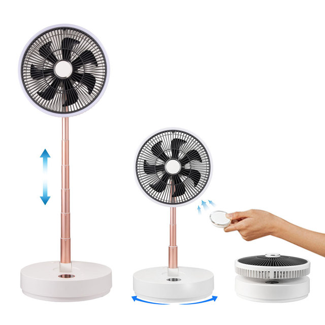 Portable Foldable Oscillating Rechargeable Pedestal Fan Remote Control 10000mah Adjustable Height