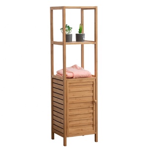 Meuble de rangement moderne en bambou pour salle de bain, armoire <span class=keywords><strong>haute</strong></span> sur pied pour toilettes - Product Image 4