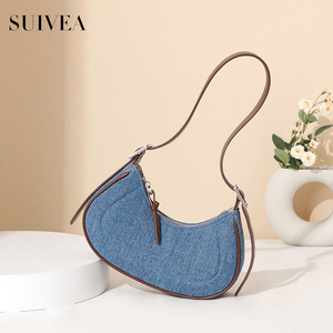 Usine directe mode femmes sacs Europe et États-Unis rue rétro tendance Denim Hit couleur sac sous les bras sac à bandoulière - Product Image 3
