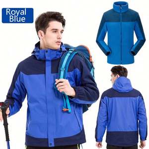 Veste en polyester imperméable et coupe-vent personnalisée avec impression personnalisée, doublure intérieure chaude, veste softshell pour homme, idéale pour l'escalade - Product Image 1