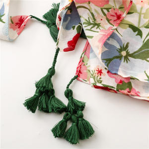 النساء الأزهار شرابة فسكوزي وشاح شال سيدة طباعة لينة بوهيميا سرق العرقية التفاف سنود مسلم الحجاب - Product Image 6