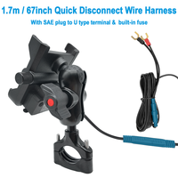 Support de téléphone pour moto en aluminium 12V-24V avec chargeur USB et chargeur PD