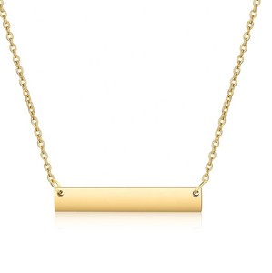 Collier personnalisé en acier inoxydable poli miroir avec gravure de nom, barre horizontale, vente en gros pour hommes et femmes - Product Image 3