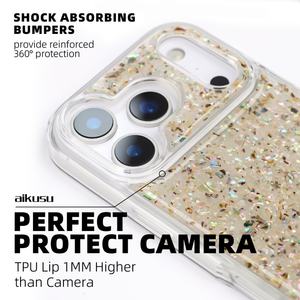 Aikusu – Coque magnétique élégante transparente en nacre pour iPhone 17, 16, 15, 14, 13 Pro Max - Product Image 3