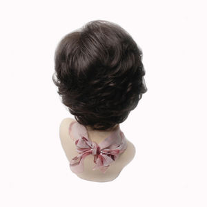 Strand By Strand Hand Tied <b>Short</b> Bob <b>Wig</b> <b>Human</b> <b>Hair</b> 6" Wavy Natural Black Brown Lightweight Breathable For Women - Product Image 3