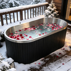 Baignoire de <span class=keywords><strong>Spa</strong></span> Autoportante en Acier Inoxydable 304 et Cèdre Rouge, Certifiée CE, Service OEM ODM Personnalisé, Vente Directe Usine - Product Image 1