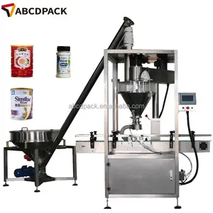 Automatic Spice Jars Packaging Machines Spice Powder Filling Machine With Feeding Material Pipeline For Sale