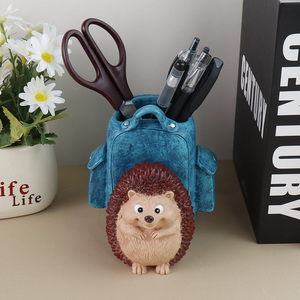 Unique Resin Hedgehog Backpack Pen Holder