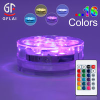 Wasserdichte RGB Unterwasser-LED-Leuchte 16 Farben Fernbedienung Batteriebetrieben Party-Dekor Zubehör für Pool Brunnen Großhandel