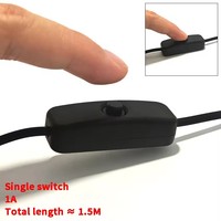 Câble USB mâle vers connexion 2 broches avec interrupteur à bouton marche/arrêt LED, cordon de commande à une touche, 1,5 m, noir/blanc, cordon d'alimentation LED