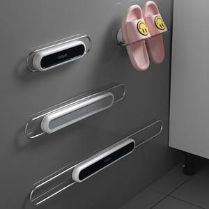 Bathroom Slipper Rack Stainless Steel Suction Cup Wall Mounted Toilet Shoe Storage Solution Rectangle Shape - Product Image 1