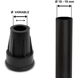 ปลายไม้ค้ำกันลื่น 19 มม., 18 มม. และ 17 มม. (x4 ชิ้น), ปลอกยางสีดำ KMINA K10038 - Product Image 5