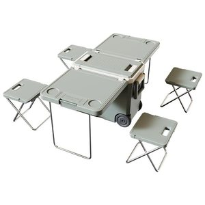 <span class=keywords><strong>Nevera</strong></span> Portátil Aislada de 32L con <span class=keywords><strong>Mesa</strong></span> y Sillas Plegables, Multifuncional para Acampar al Aire Libre, Refrigerador de Grado Alimenticio para Coche - Product Image 1