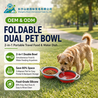 Bol pliable en silicone 2 en 1 pour animaux de compagnie, bol portable à double compartiment anti-déversement, accessoires de voyage pour chats et chiens, fournitures pour animaux de compagnie