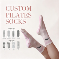 Chaussettes de Pilates personnalisées POPSOX avec logo et grip, faible MOQ, antidérapantes, montantes, pour barre, fabricant professionnel OEM/ODM