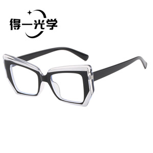 Cat Eye Glasses Color-Blocked Anti-Blue Light Women's Fashion Optical <b>Eyewear</b> - Product Image 3
