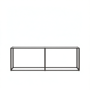 Large Simplistic Black Tempered Glass Console <b>Table</b> Modern Living Room Furniture - Product Image 1